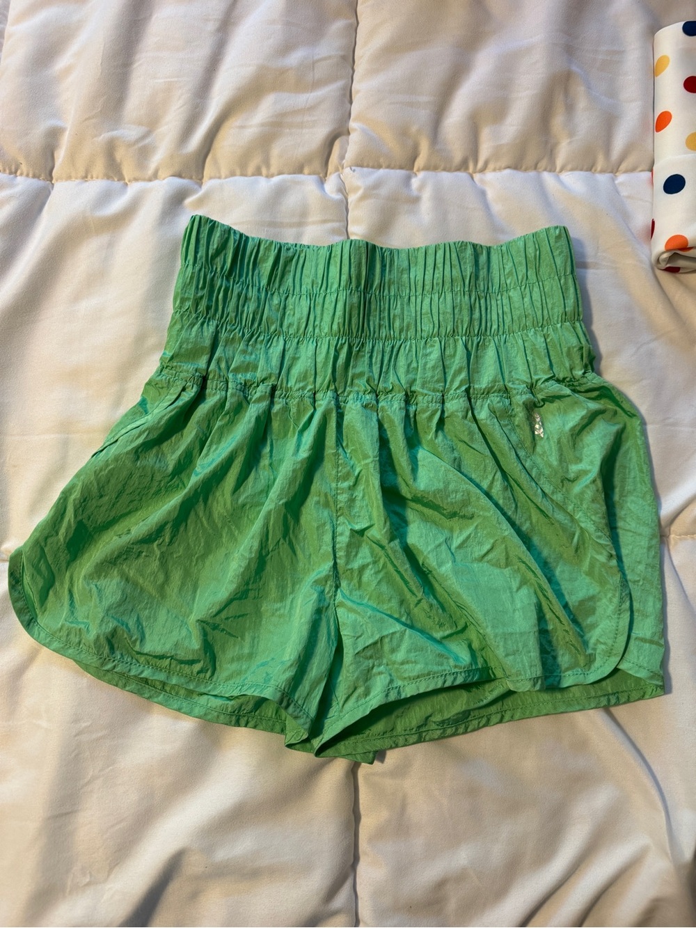 Free people High-Waist Green Elastic Waist Shorts